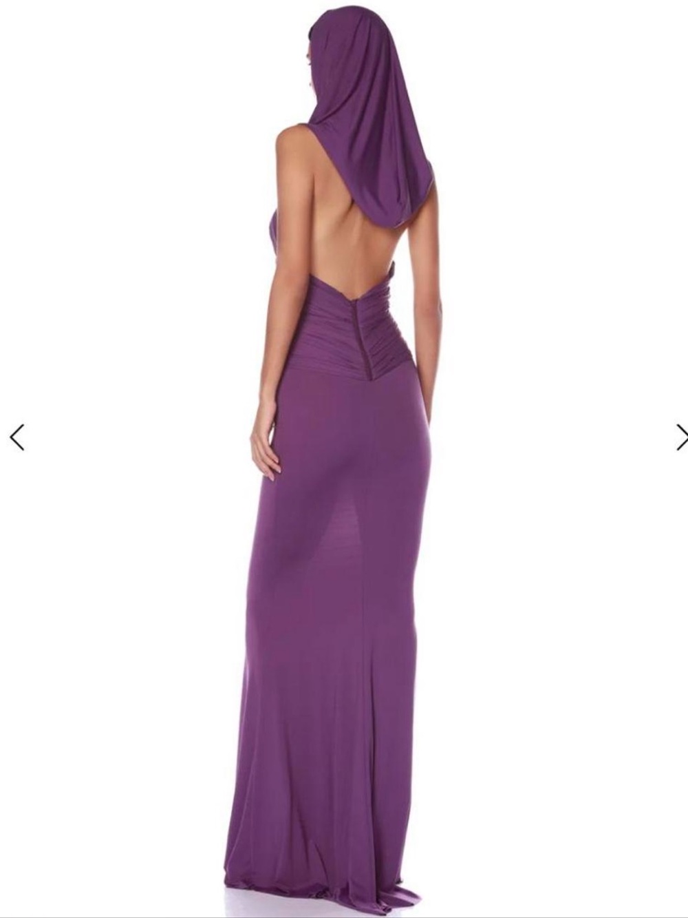 Bronx and Banco Purple Hooded Twist Maxi Gown - Picture 3 of 6